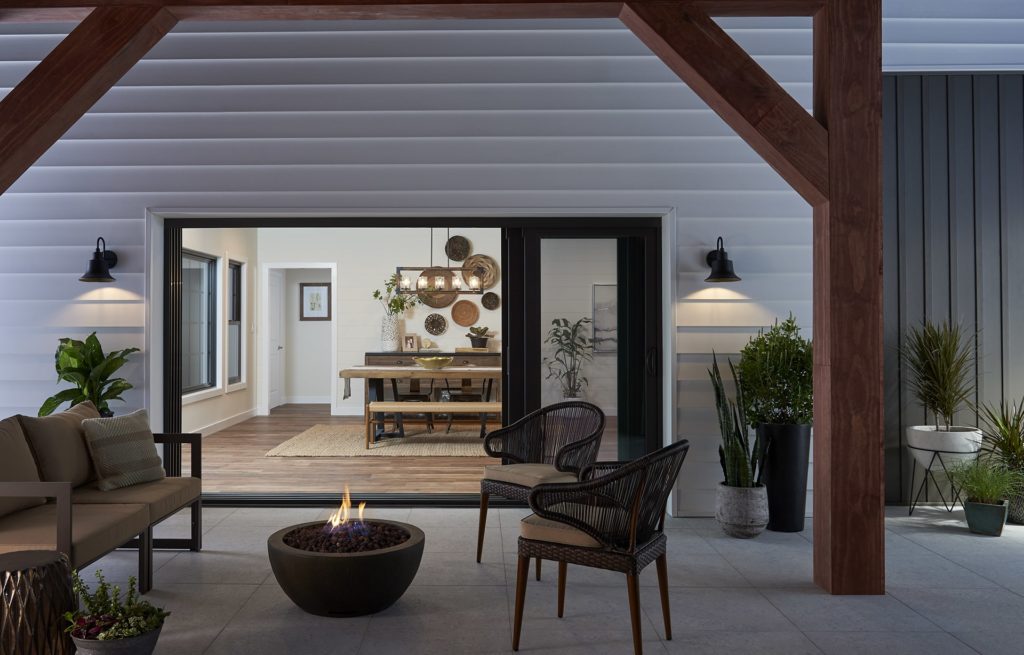 back porch with sliding door