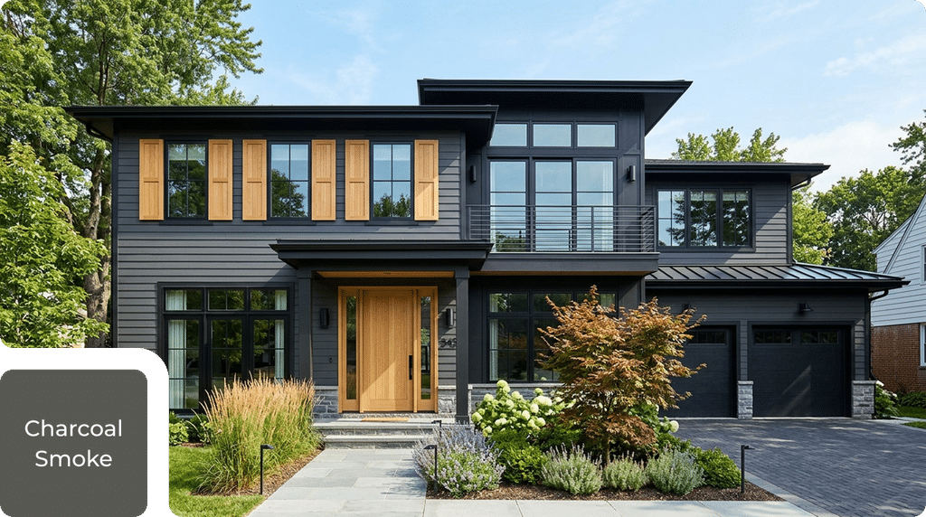 modern home with black siding